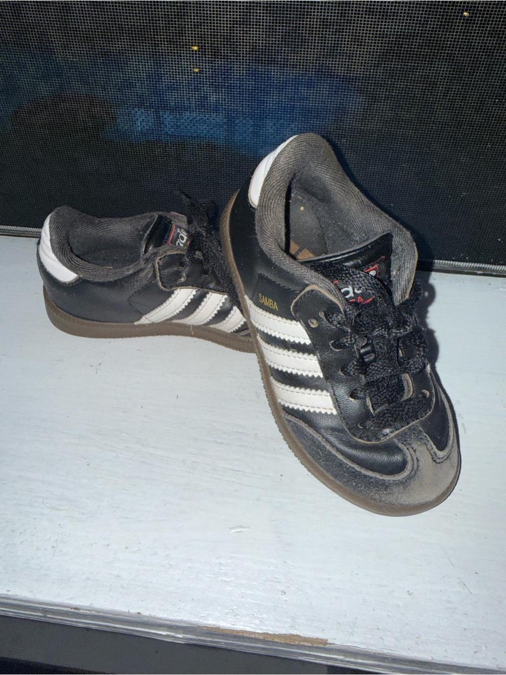 adidas Black and White toddler Samba Sneakers